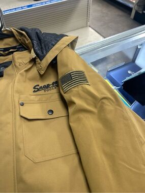 Snap Workfield Jacket in Brown with Black Hood